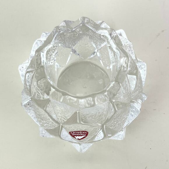 Orrefors Sweden Crystal Firefly Artichoke Nimbus Votive Candle Holder - Picture 2 of 5